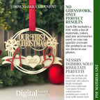 Material list and color palette for initials ornament