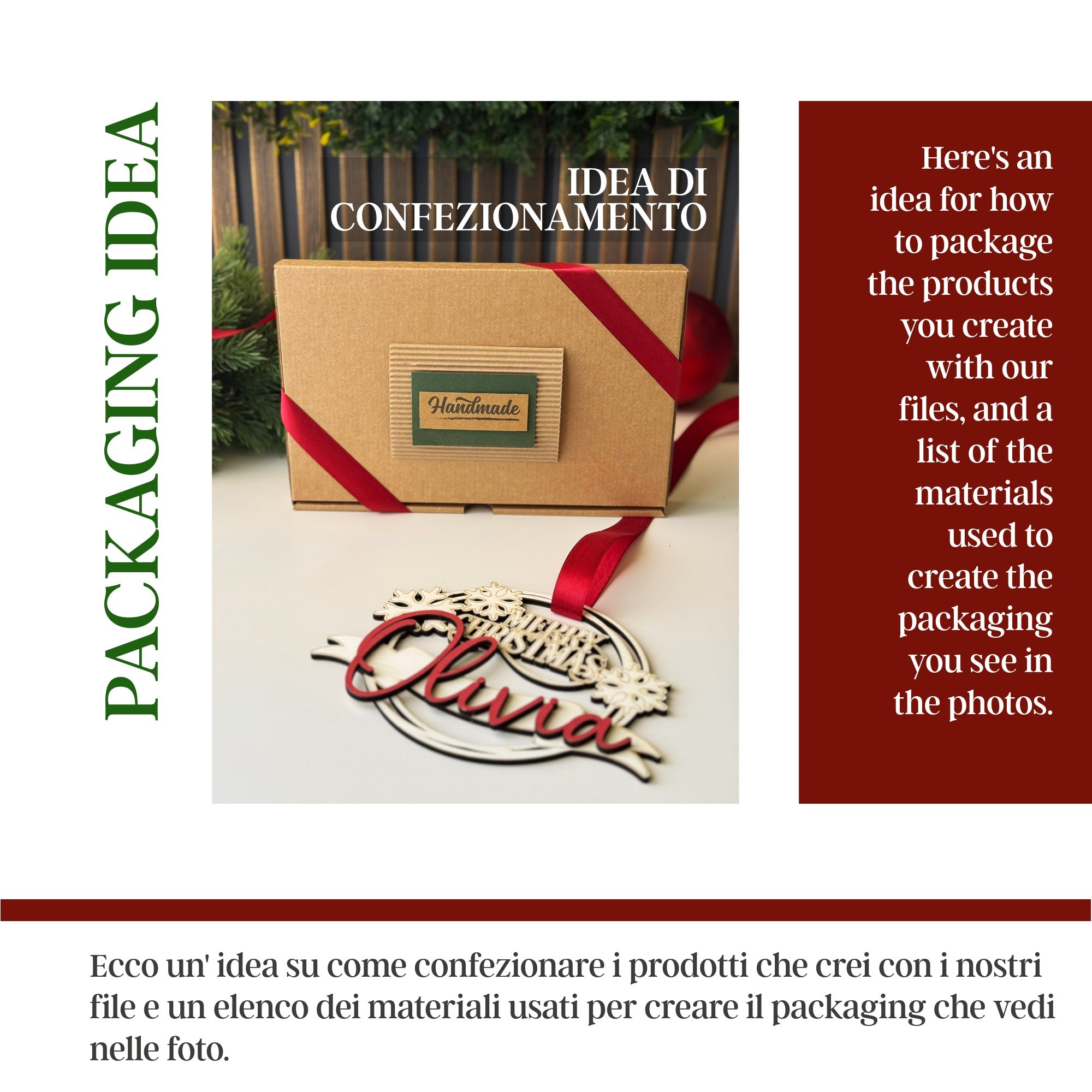 Packaging idea for laser cut Christmas ornament gift