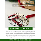 Example of laser cutting Merry Christmas ornament design