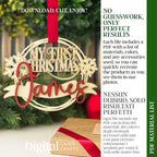 "My First Christmas" Personalized Ornament – Digital Laser Cut File (SVG, AI, PDF, DXF, LBR, XCS for Lightburn & Xtool Studio)