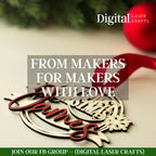 "My First Christmas" Personalized Ornament – Digital Laser Cut File (SVG, AI, PDF, DXF, LBR, XCS for Lightburn & Xtool Studio)