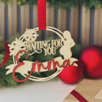 Waiting for You Christmas wreath ornament laser cut file - Video