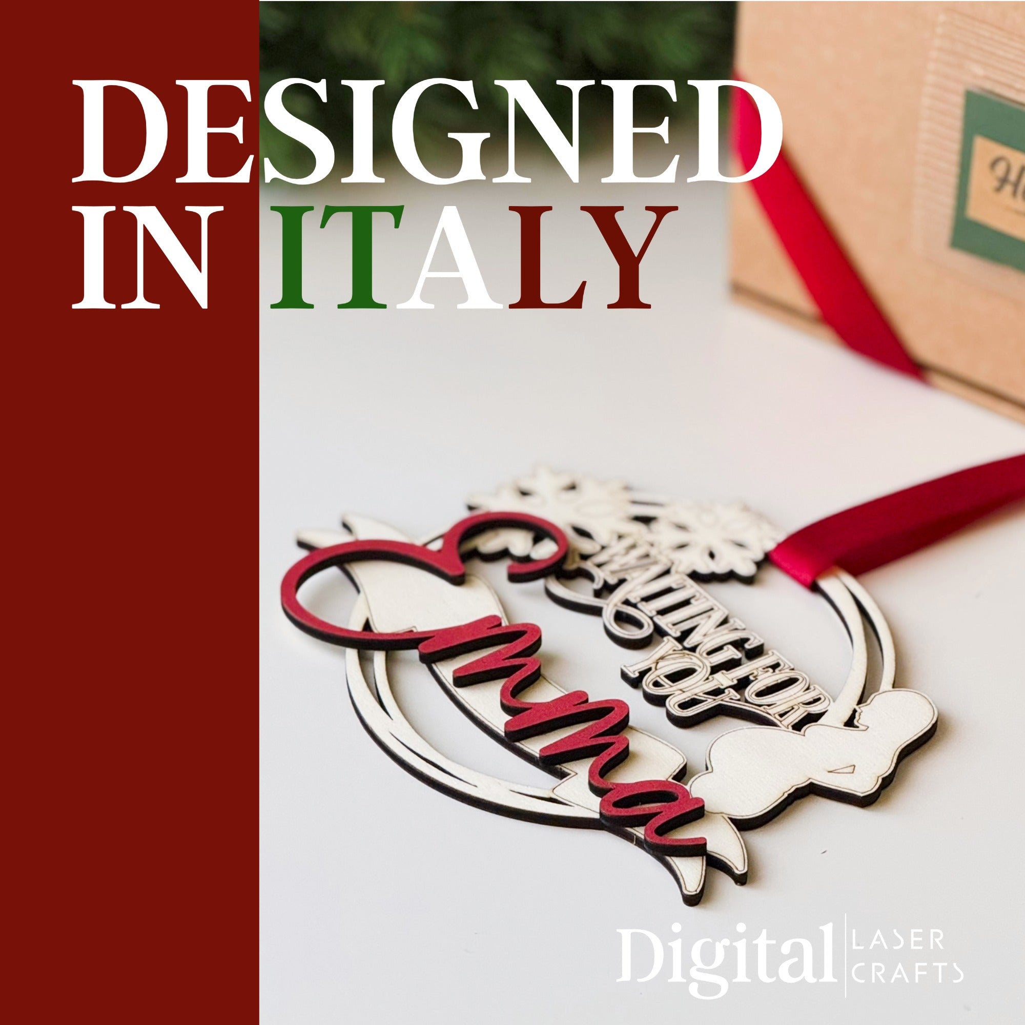 Pregnant mom silhouette ornament – Designed in Italy