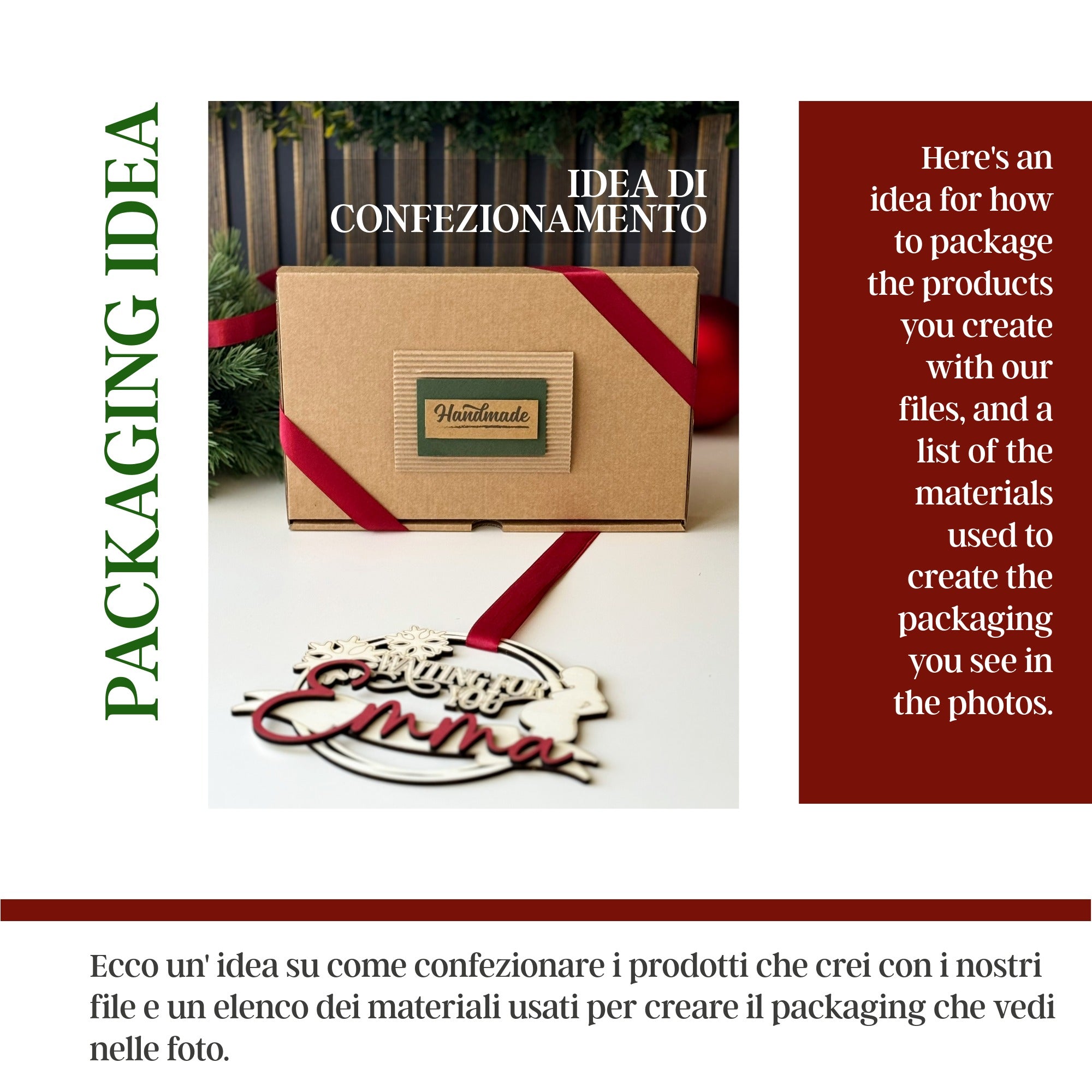 Packaging example and gift wrapping idea for maternity ornaments