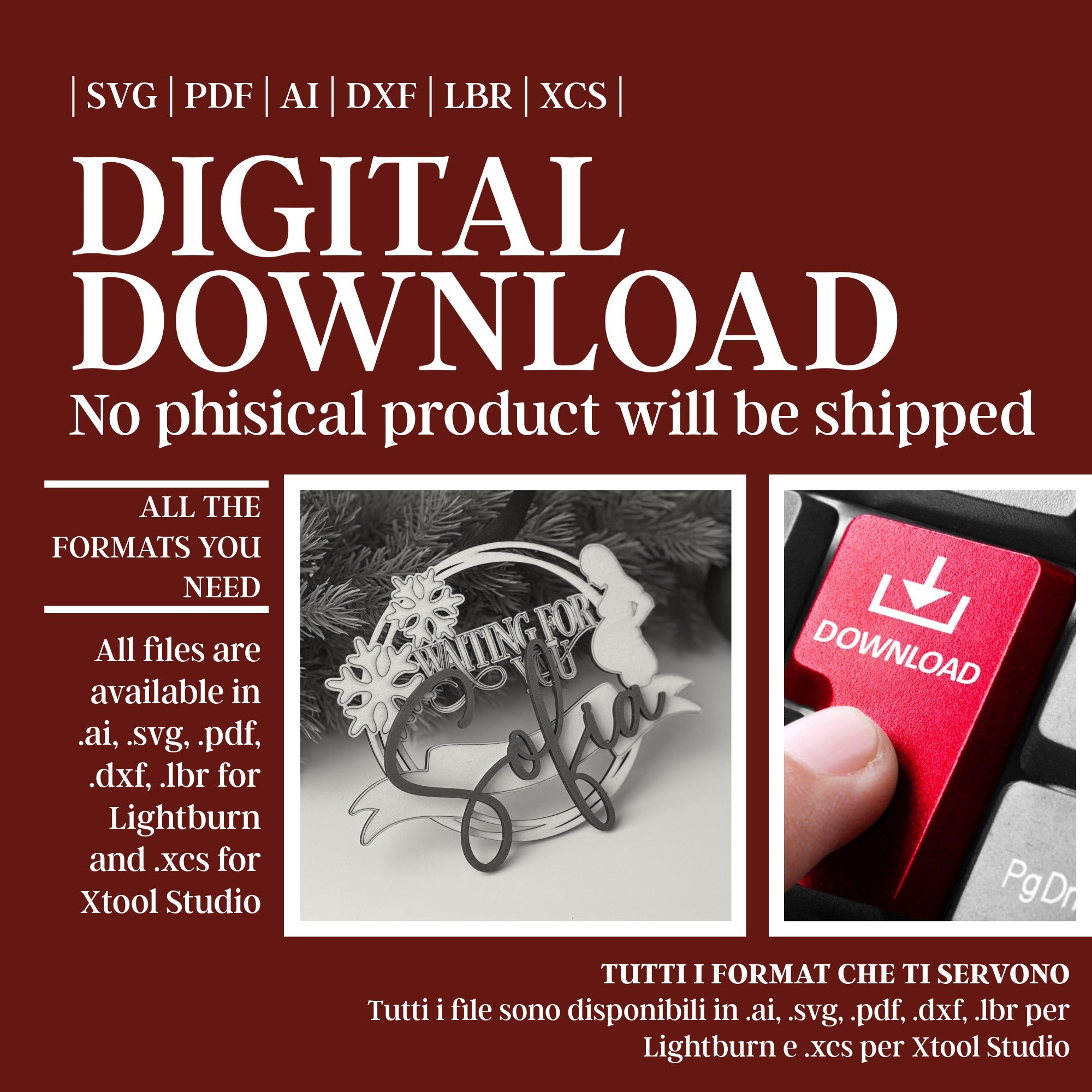 Available file formats – SVG, AI, PDF, DXF, LBR, XCS